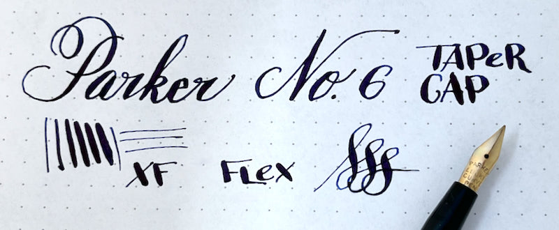 c.1904-10 Parker Lucky Curve #6 Taper Cap Eyedropper Fountain Pen - FLEX/SUPERFLEX