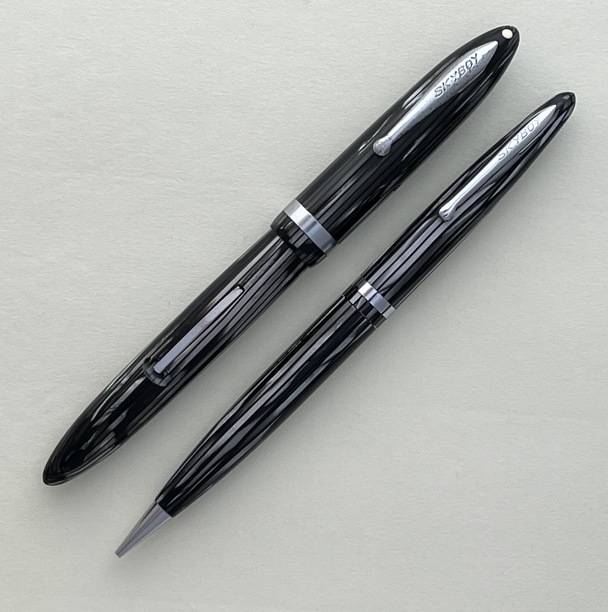 1940s Sheaffer Lady Balance Skyboy Fountain Pen and Mechanical Pencil Set in Box
