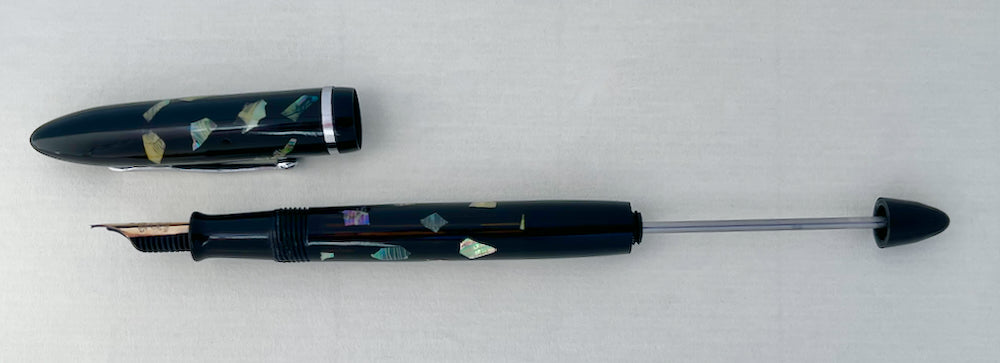1930s Sheaffer Balance Junior Vacuum Filler Fountain Pen Mechanical Pencil Set - EBONIZED PEARL