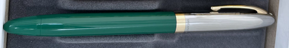 1950s NOS Sheaffer Snorkel Clipper Fountain Pen with Sticker - Pastel Green