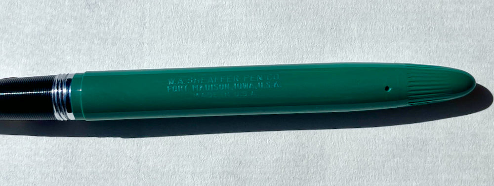1950s NOS Sheaffer Snorkel Clipper Fountain Pen with Sticker - Pastel Green