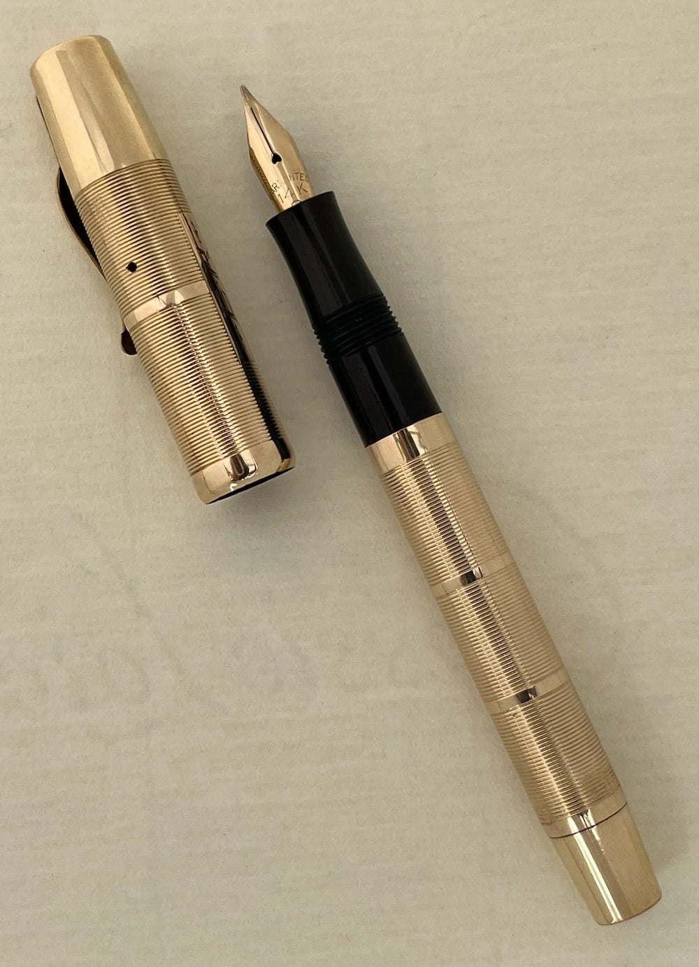 1930s Gold-Filled Overlay Fountain Pen and Mechanical Pencil Set in Box - SUPERFLEX