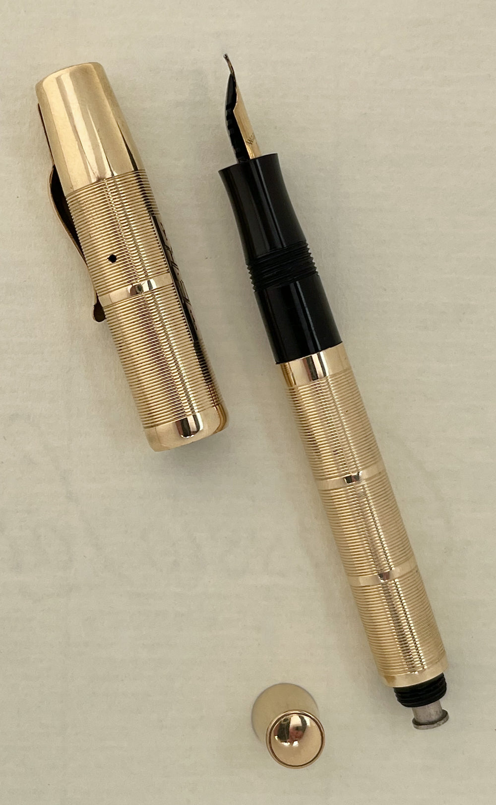 1930s Gold-Filled Overlay Fountain Pen and Mechanical Pencil Set in Box - SUPERFLEX