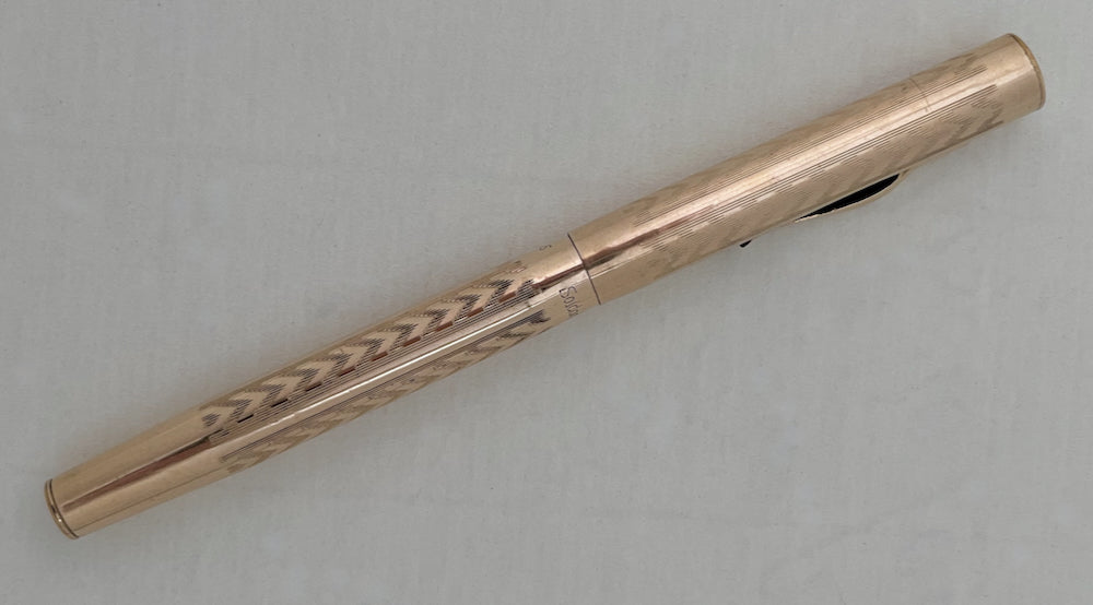 1920s Signet Gold-Filled Flat Top Fountain Pen - SUPERFLEX