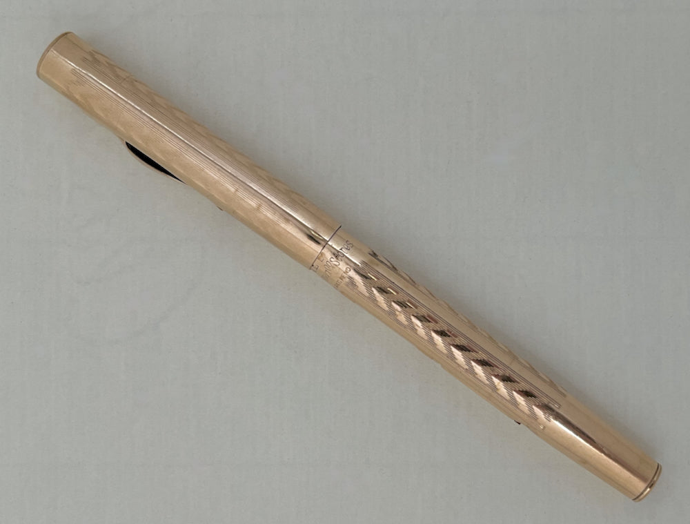 1920s Signet Gold-Filled Flat Top Fountain Pen - SUPERFLEX