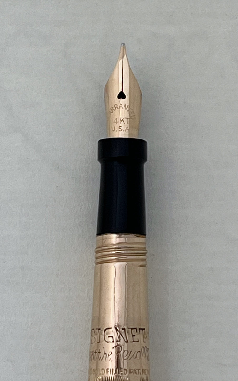 1920s Signet Gold-Filled Flat Top Fountain Pen - SUPERFLEX
