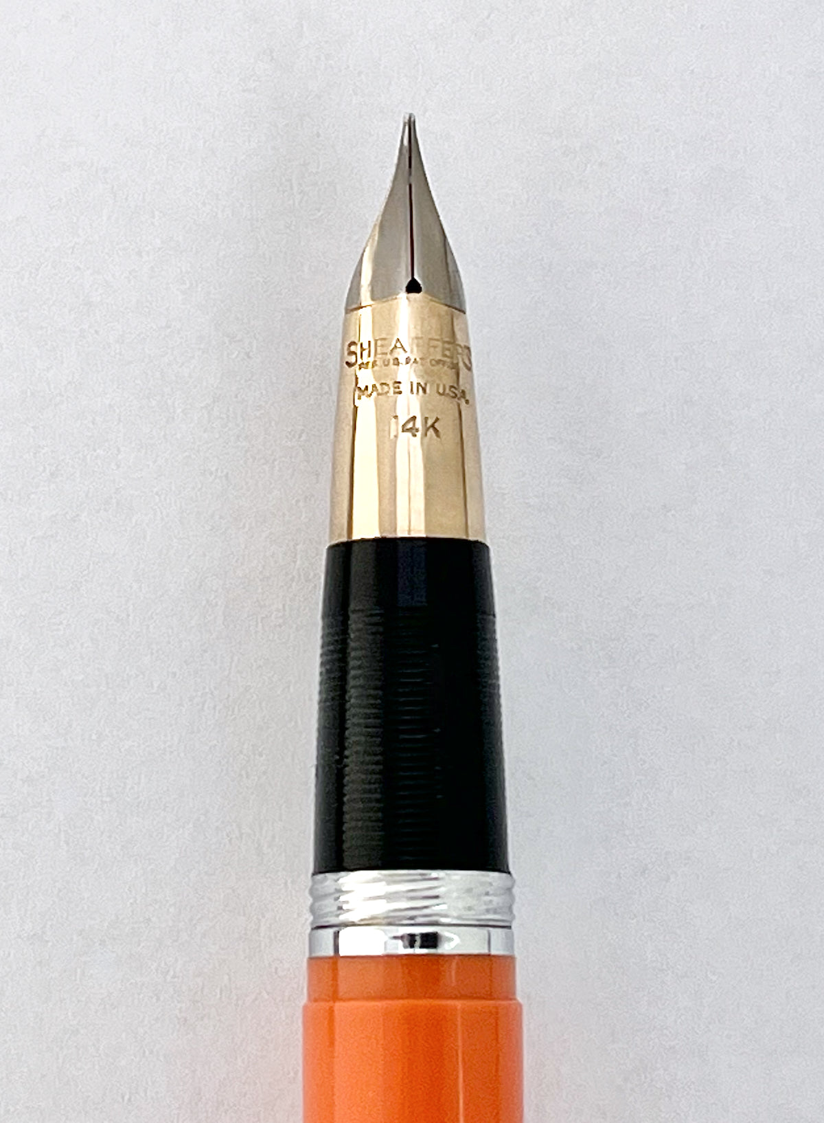 1950s Sheaffer Snorkel Sentinel Fountain Pen - MANDARIN ORANGE