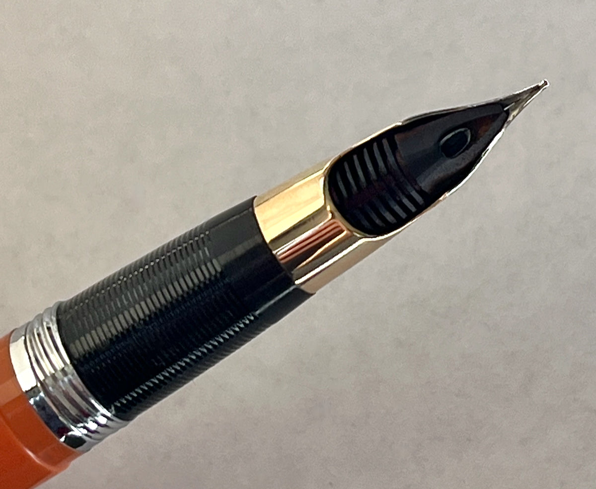 1950s Sheaffer Snorkel Sentinel Fountain Pen - MANDARIN ORANGE