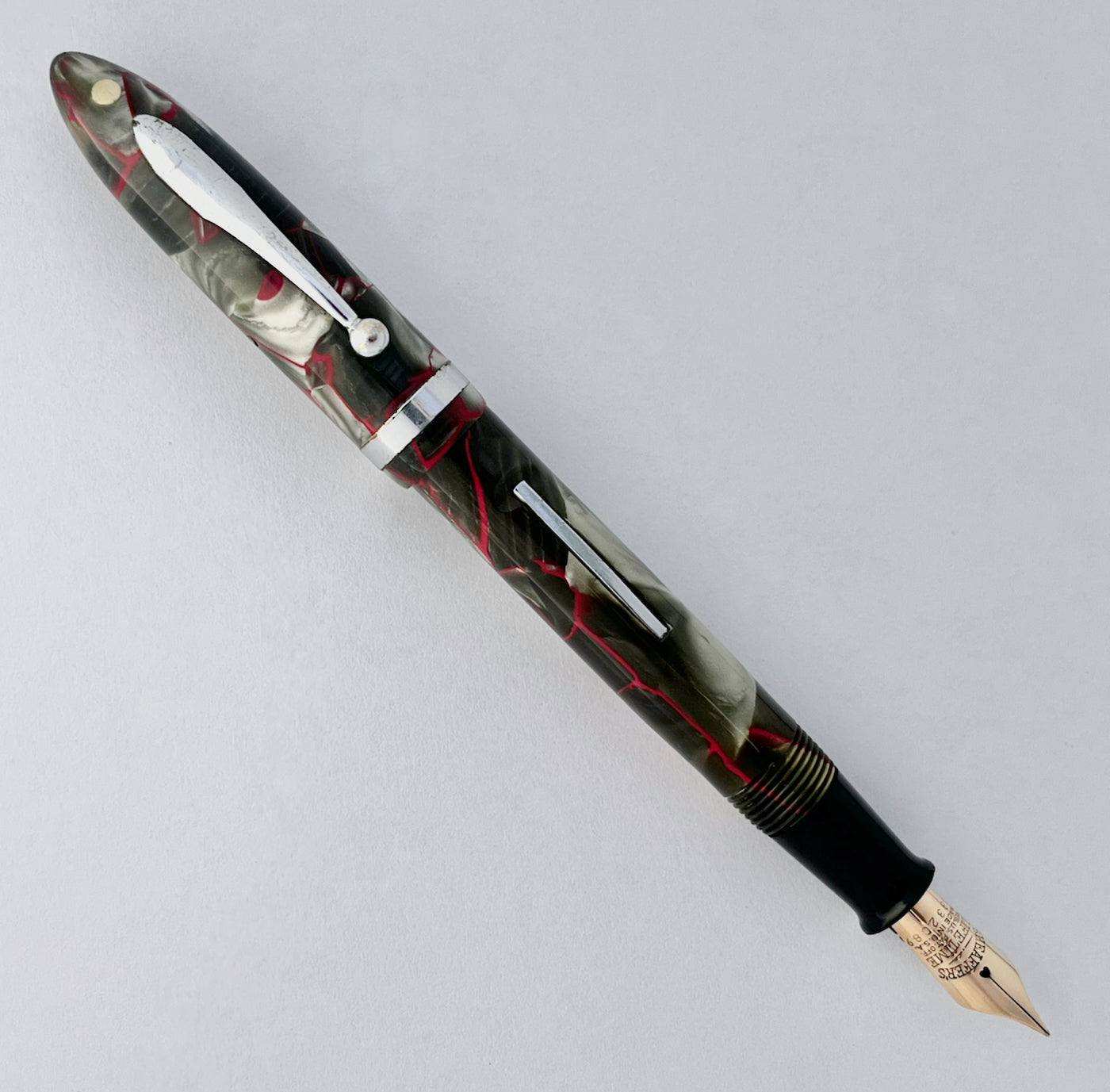 1930s Sheffer Stubby Lifetime Balance Fountain Pen & Mechanical Pencil Set - REVERSE TRIM