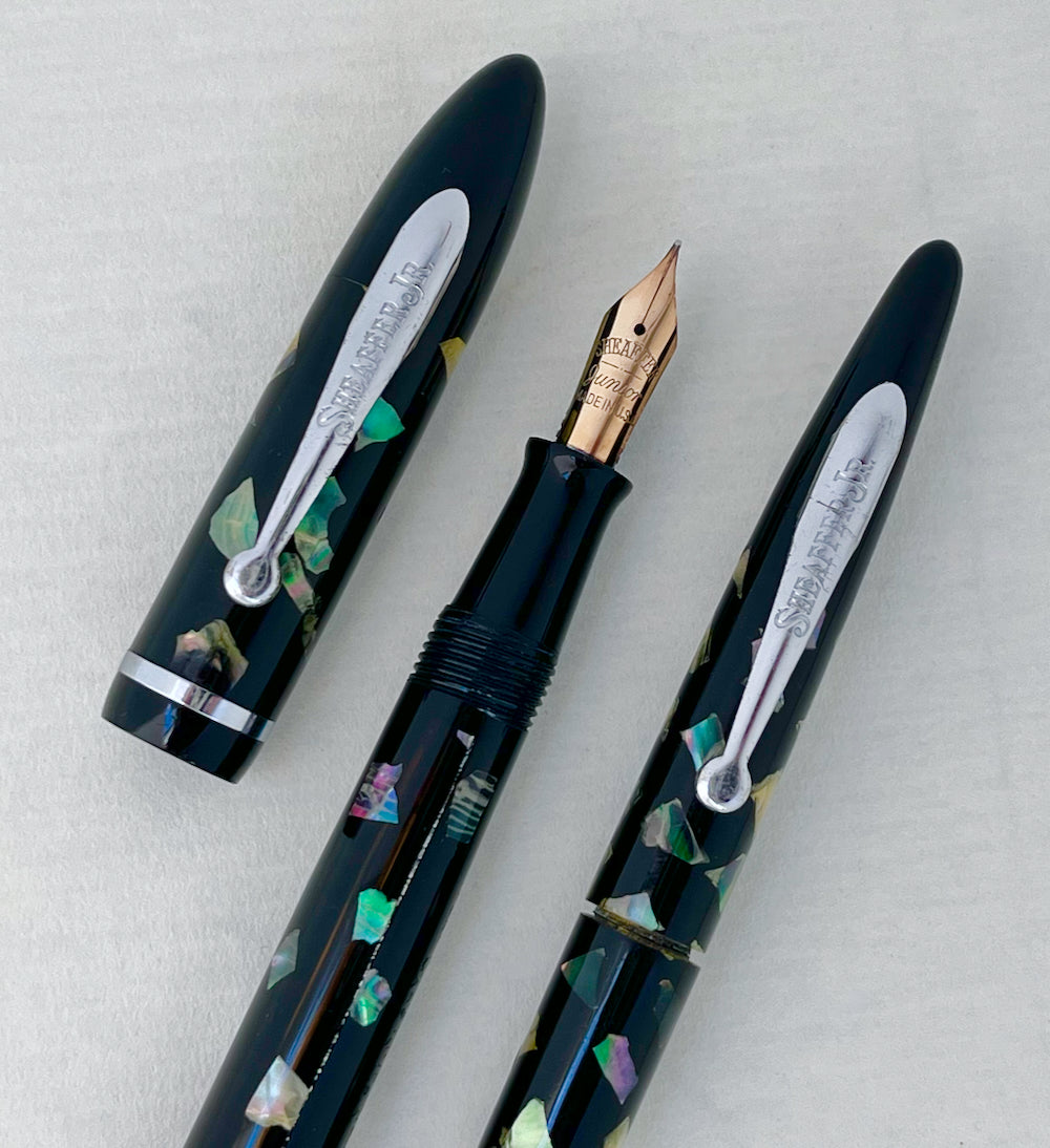 Sheaffer Balance Junior Vacuum Filler Fountain Pen Mechanical Pencil Set - EBONIZED PEARL