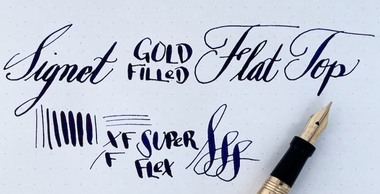 1920s Signet Gold-Filled Flat Top Fountain Pen - SUPERFLEX