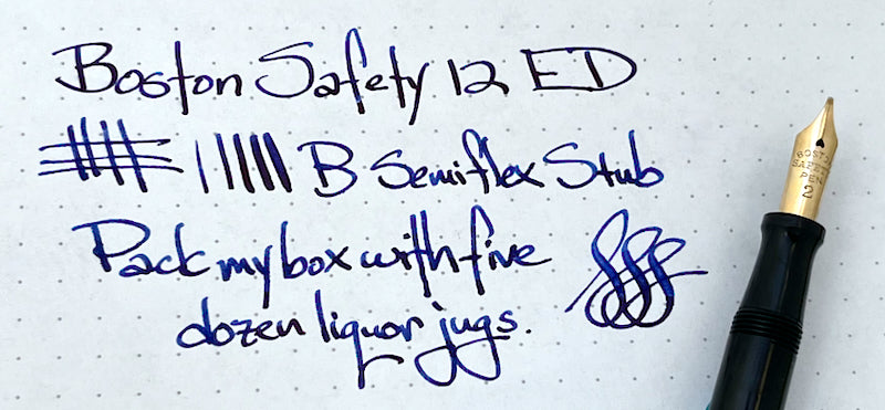 1910s Boston Safety 12 Eyedropper Fountain Pen - SEMIFLEX FACTORY STUB