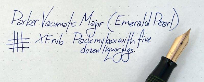 1946 Parker Vacumatic Major Fountain Pen - Emerald Pearl