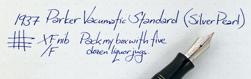 1937 Parker Vacumatic Standard Fountain Pen - Silver Pearl