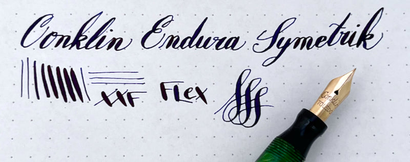 1930s Conklin Endura Symetrik Jade Black Veins Ring Top - NEEDLEPOINT FLEX