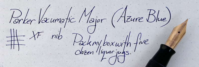 1945 Parker Vacumatic Major Fountain Pen - Azure Blue
