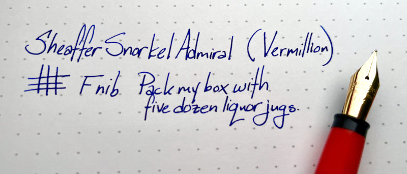 1950s NOS Sheaffer Snorkel Admiral Fountain Pen - VERMILION with Chalk Marks