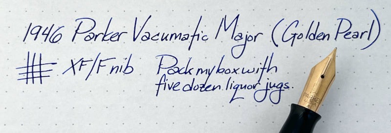 1946 Parker Vacumatic Major Fountain Pen - Golden Pearl