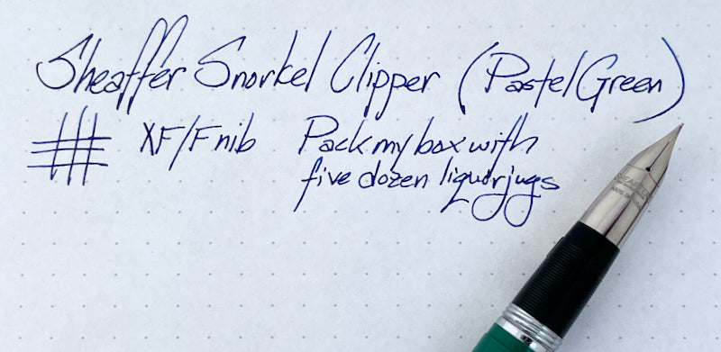 1950s NOS Sheaffer Snorkel Clipper Fountain Pen with Sticker - Pastel Green