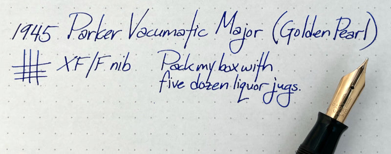 1945 Parker Vacumatic Major Fountain Pen - Golden Pearl