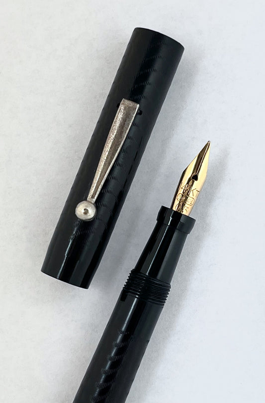 Beaumel Flat Top Fountain Pen SUPERFLEX wet noodle 14k nib restored calligraphy vintage