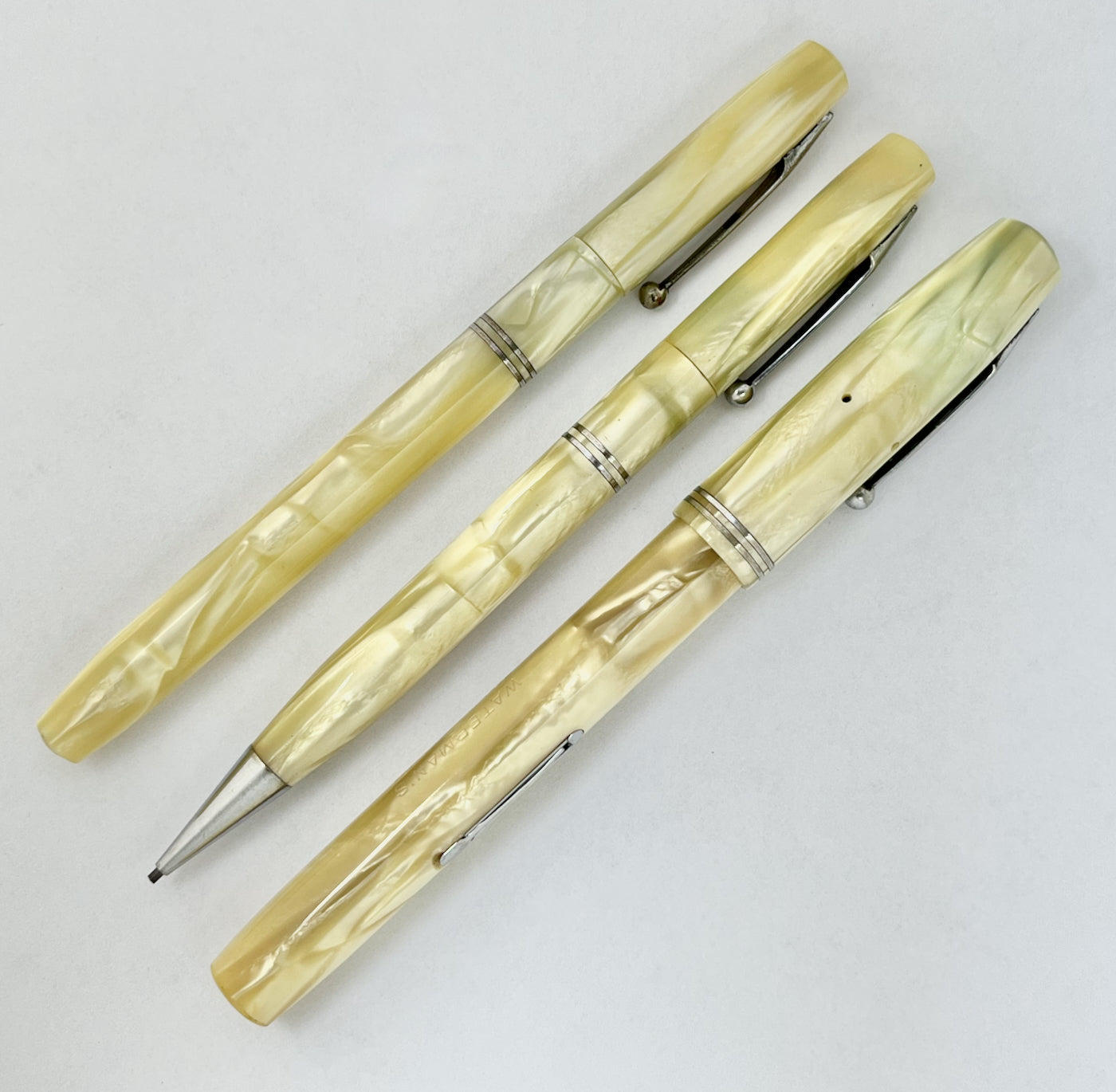 c.1940 Waterman Nurses’ Set (Fountain Pen | Mechanical Pencil | Thermometer Case) in Leather Pouch - SUPERFLEX