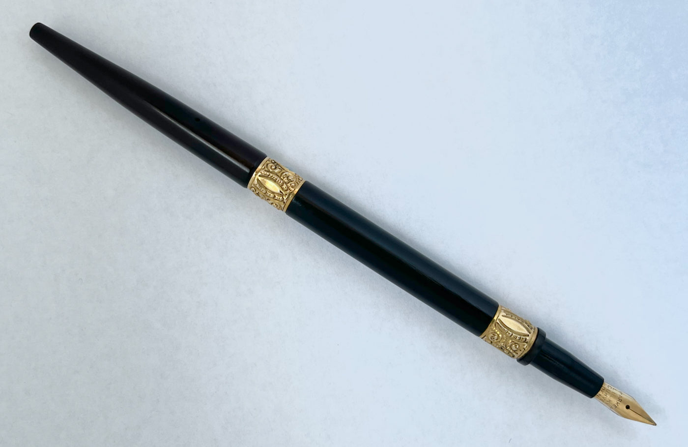 c.1904-10 Parker Lucky Curve #6 Taper Cap Eyedropper Fountain Pen - FLEX/SUPERFLEX