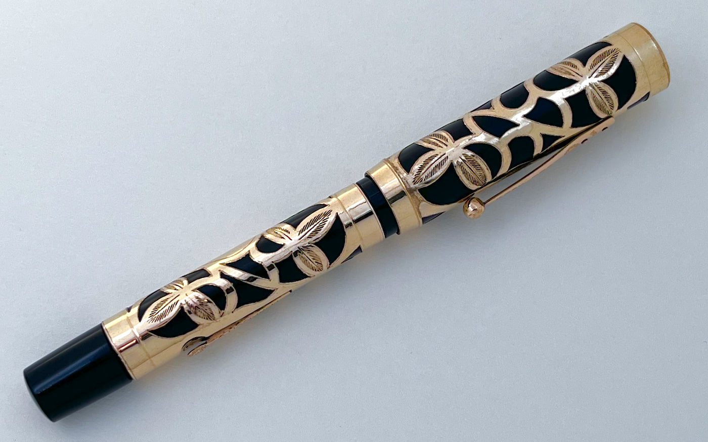1920s Morrison’s Oversized Art Nouveau Overlay Fountain Pen - SUPERFLEX/WET NOODLE