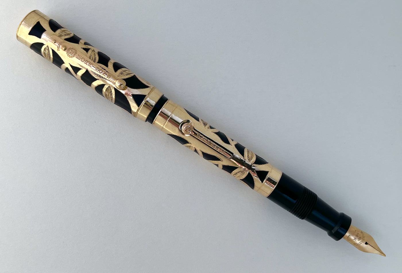 1920s Morrison’s Oversized Art Nouveau Overlay Fountain Pen - SUPERFLEX/WET NOODLE
