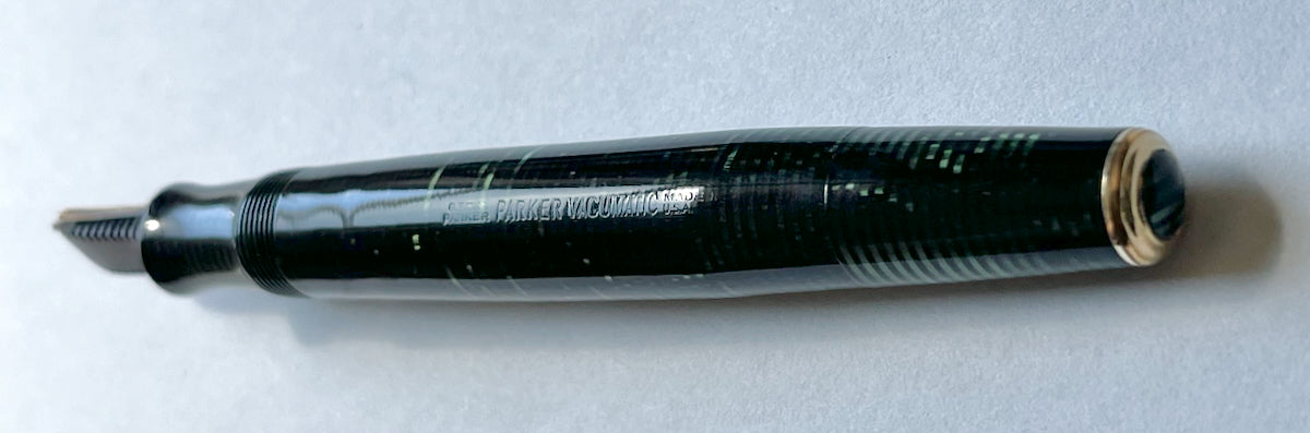 1937 Parker Vacumatic Senior Maxima Fountain Pen and Mechanical Pencil Set - Emerald Pearl