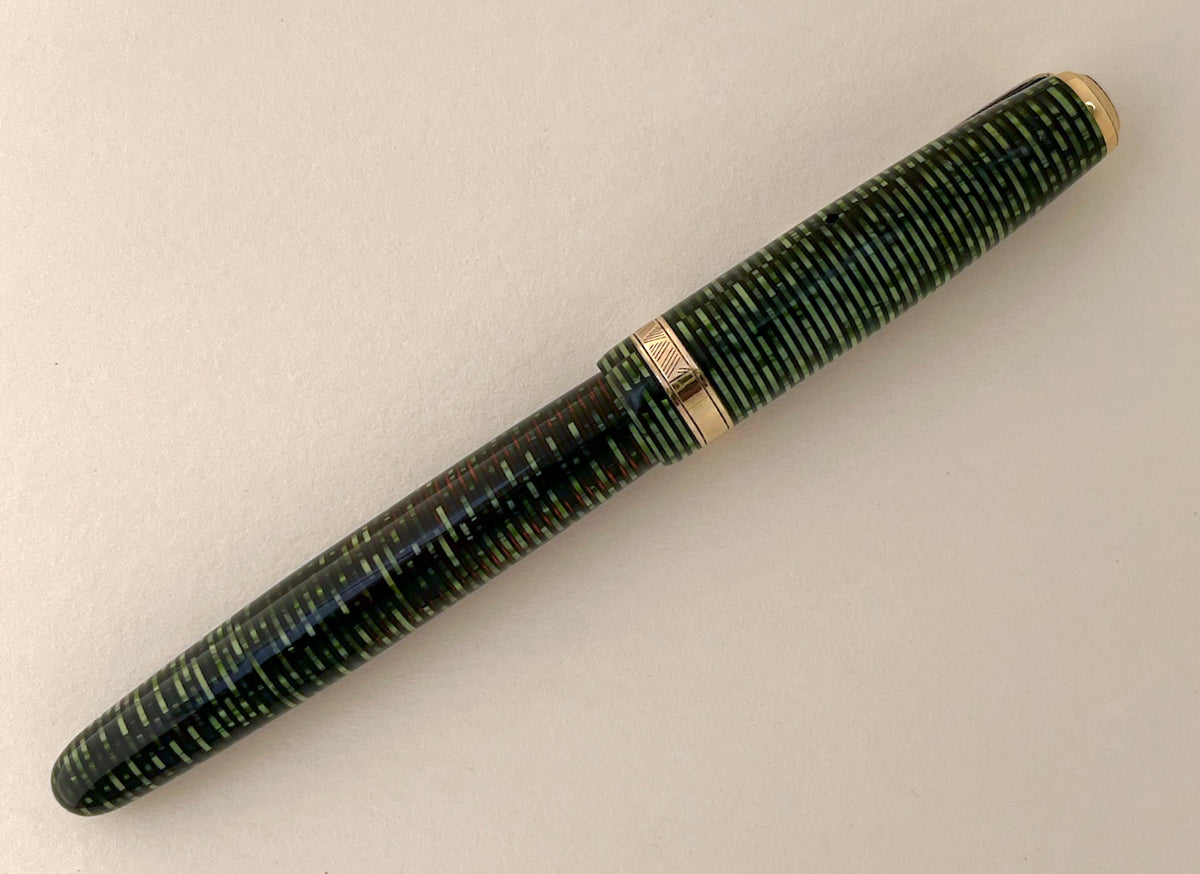 1945 Parker Vacumatic Major Fountain Pen - Emerald Pearl