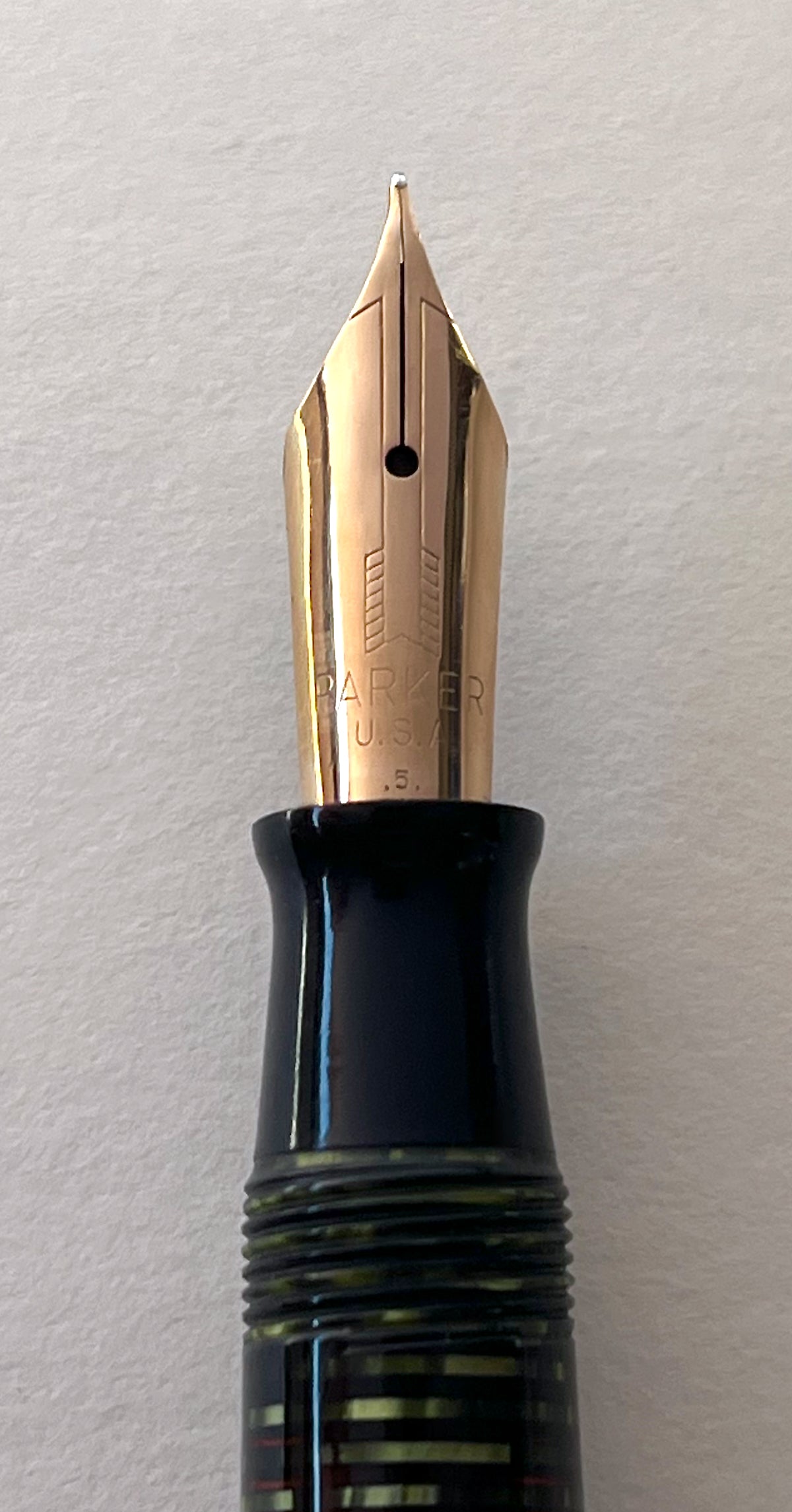 1945 Parker Vacumatic Major Fountain Pen - Emerald Pearl