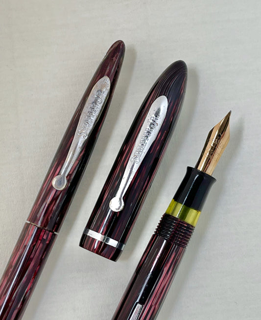 1936-8 Sheaffer Balance Junior Fountain Pen Pencil Set - ROSE GLOW - SEMIFLEX