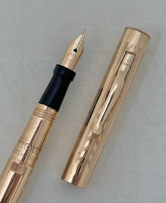 1920s Signet Gold-Filled Flat Top Fountain Pen - SUPERFLEX