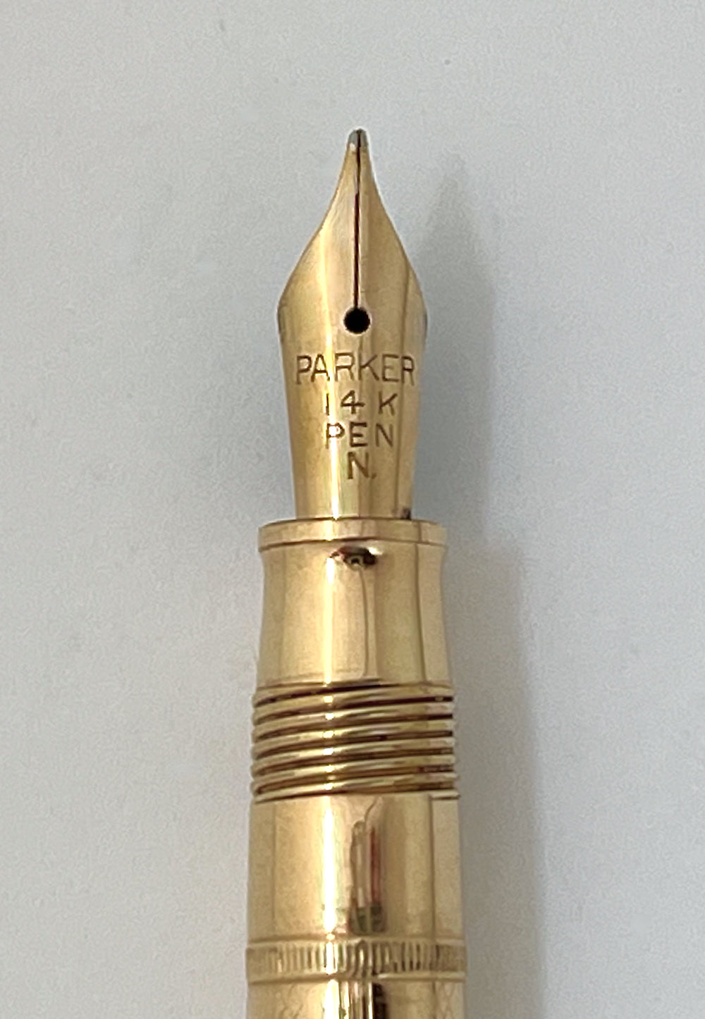 1920s Parker Baby Ring Top Overlay Fountain Pen - FLEX/SUPERFLEX