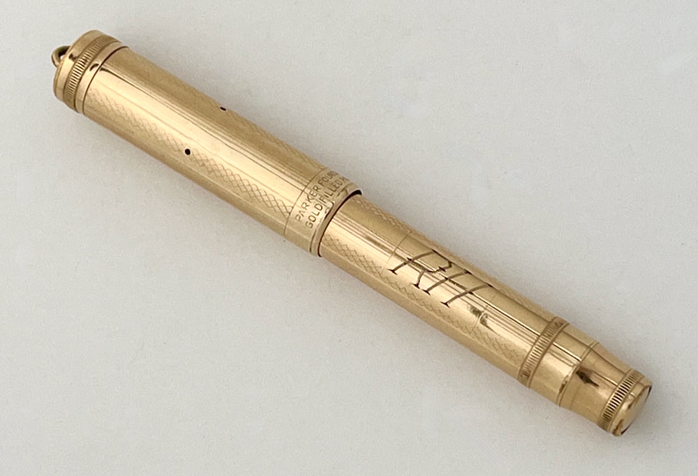 1920s Parker Baby Ring Top Overlay Fountain Pen - FLEX/SUPERFLEX