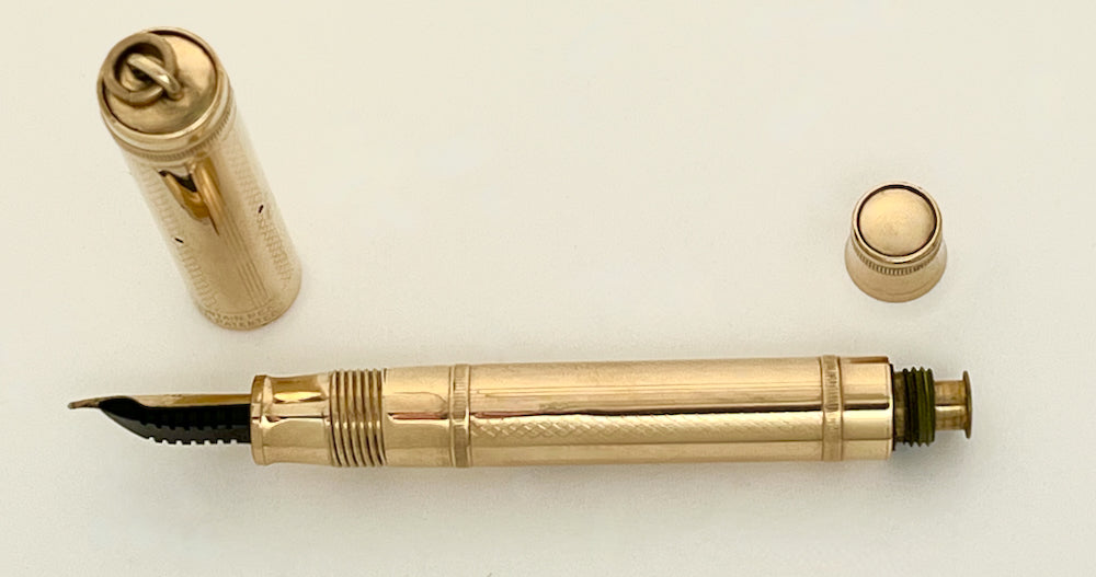 1920s Parker Baby Ring Top Overlay Fountain Pen - FLEX/SUPERFLEX
