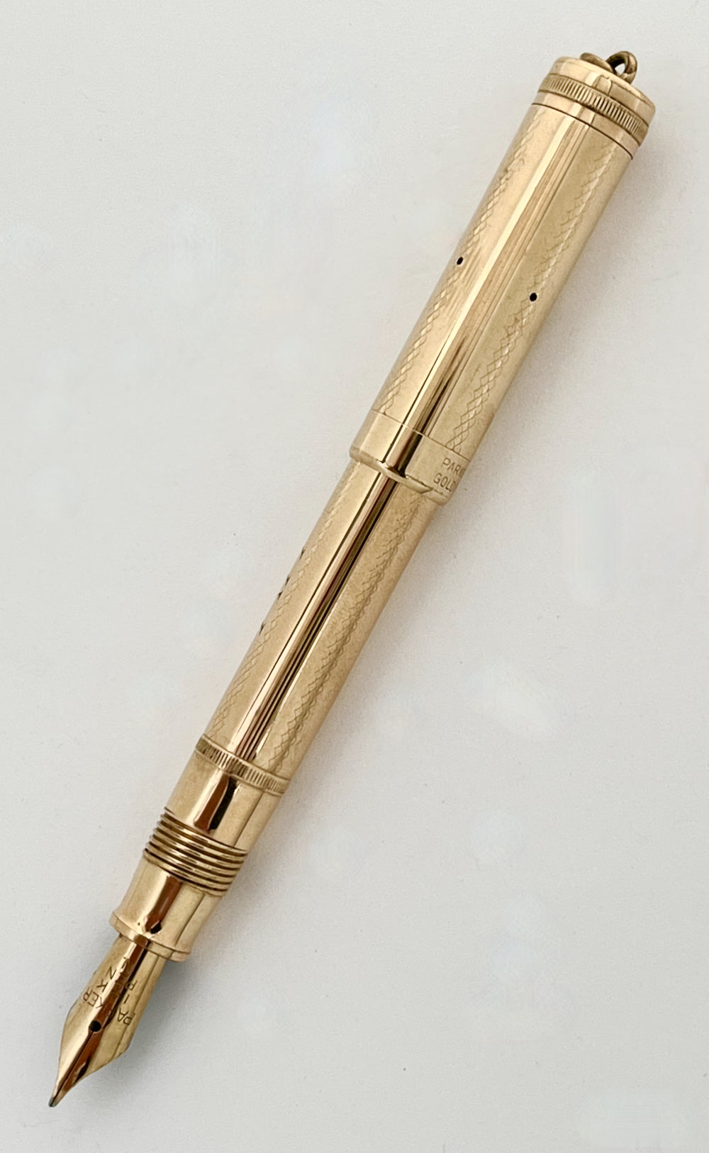 1920s Parker Baby Ring Top Overlay Fountain Pen - FLEX/SUPERFLEX