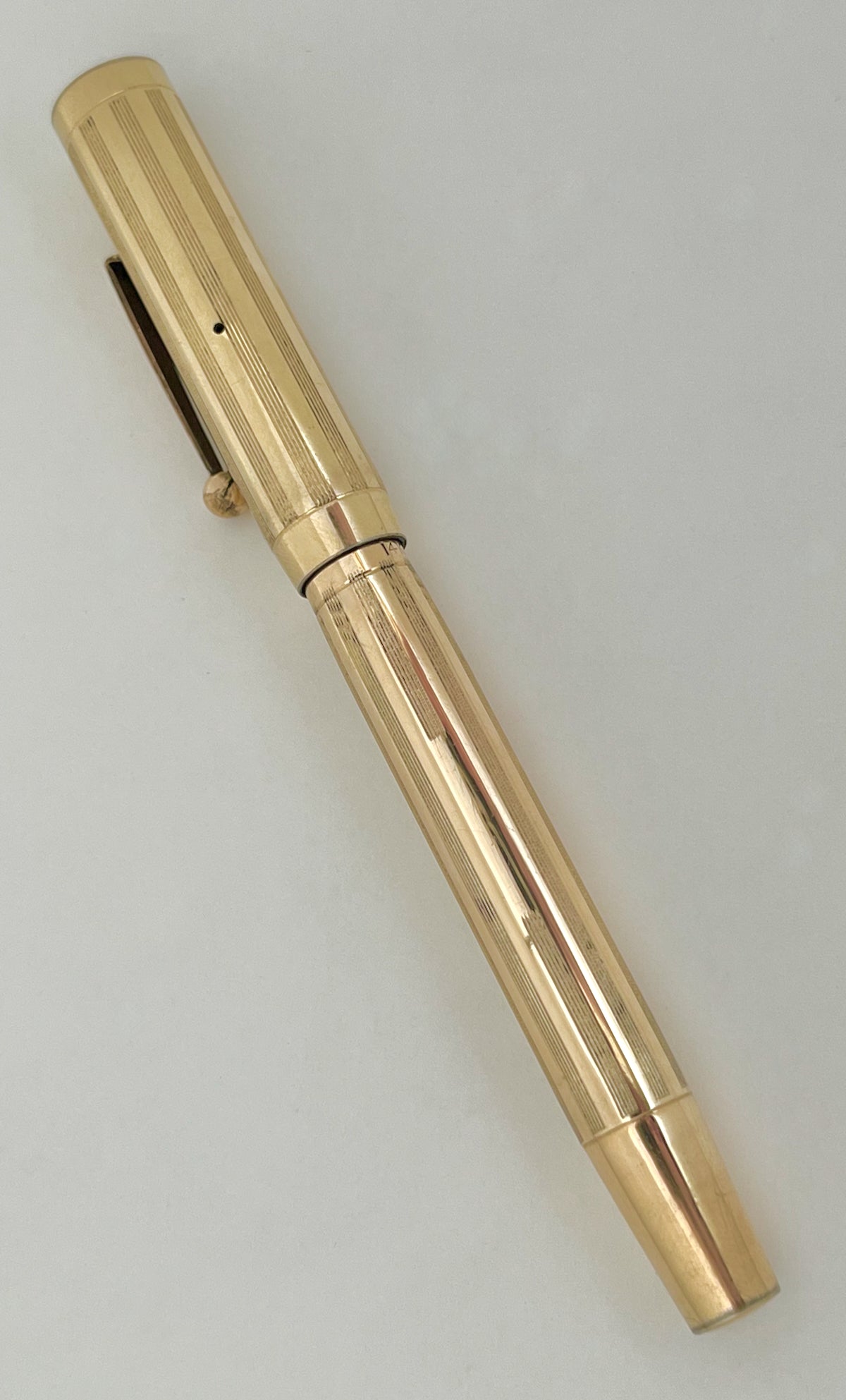1920s Diamond Point Gold-Plated Overlay Fountain Pen - SUPERFLEX