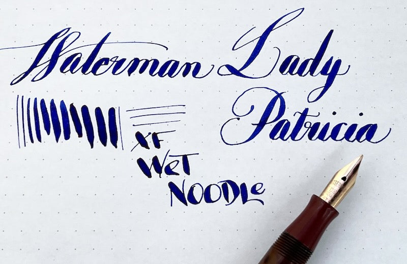 1930s Waterman Lady Patricia Fountain Pen - Onyx - Wet Noodle
