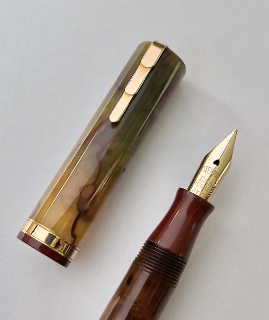 1930s Waterman Lady Patricia Fountain Pen - Onyx - Wet Noodle