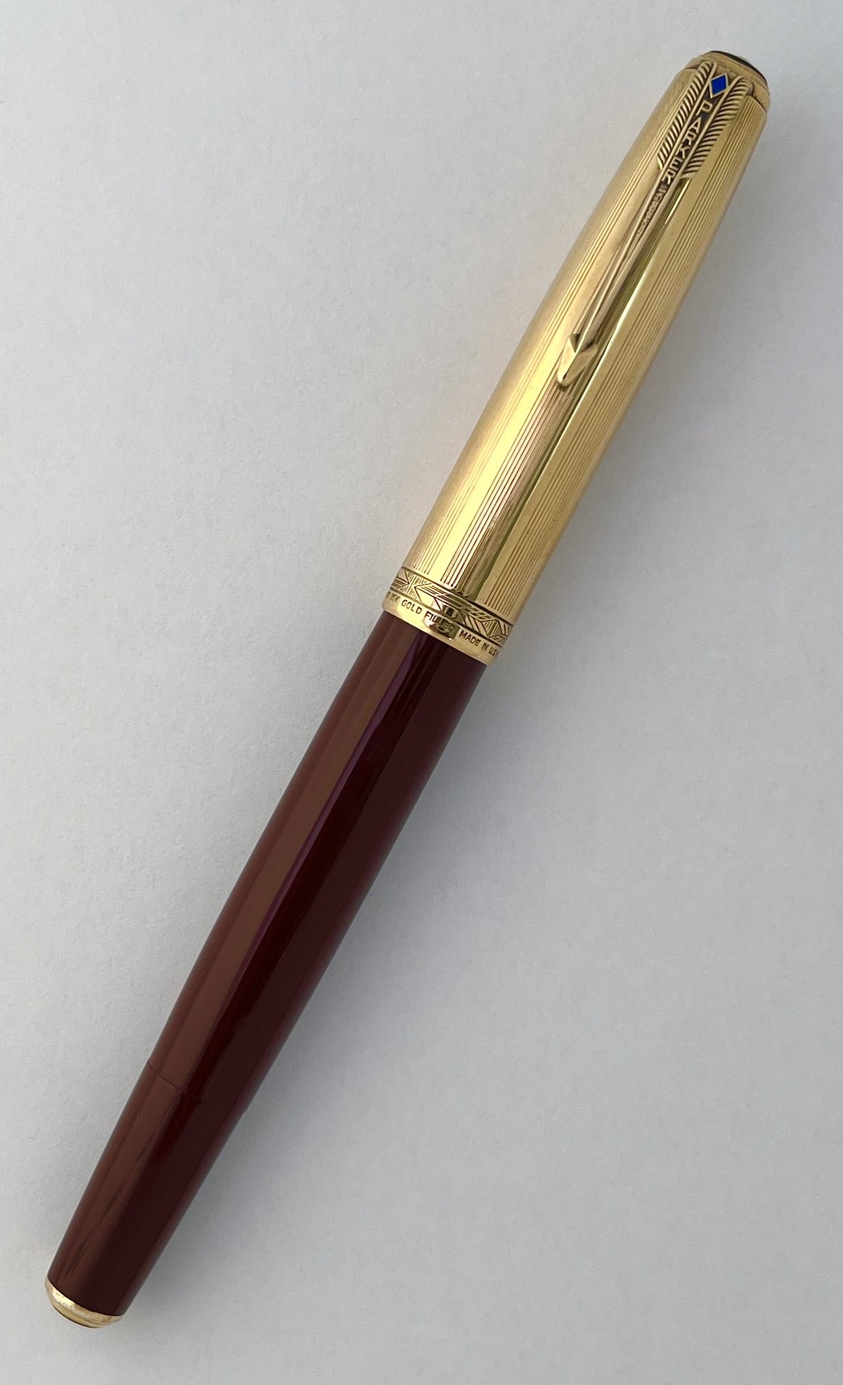 1945 Parker 51 Vacumatic Double Jewel Fountain Pen - Cordovan