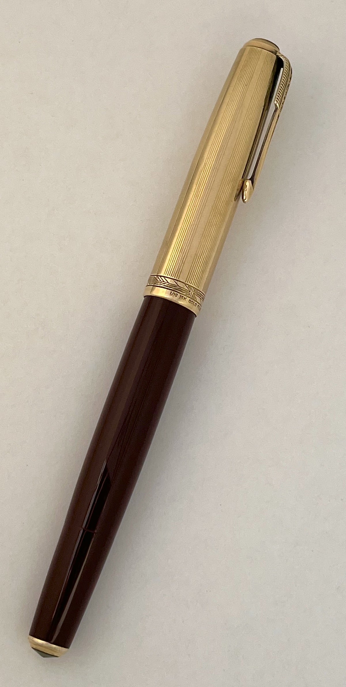 1945 Parker 51 Vacumatic Double Jewel Fountain Pen - Cordovan