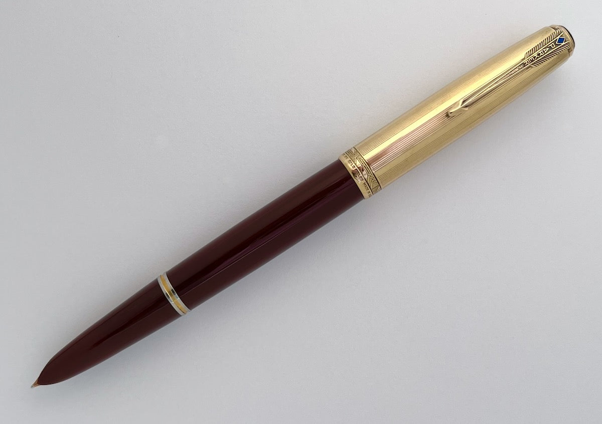 1945 Parker 51 Vacumatic Double Jewel Fountain Pen - Cordovan