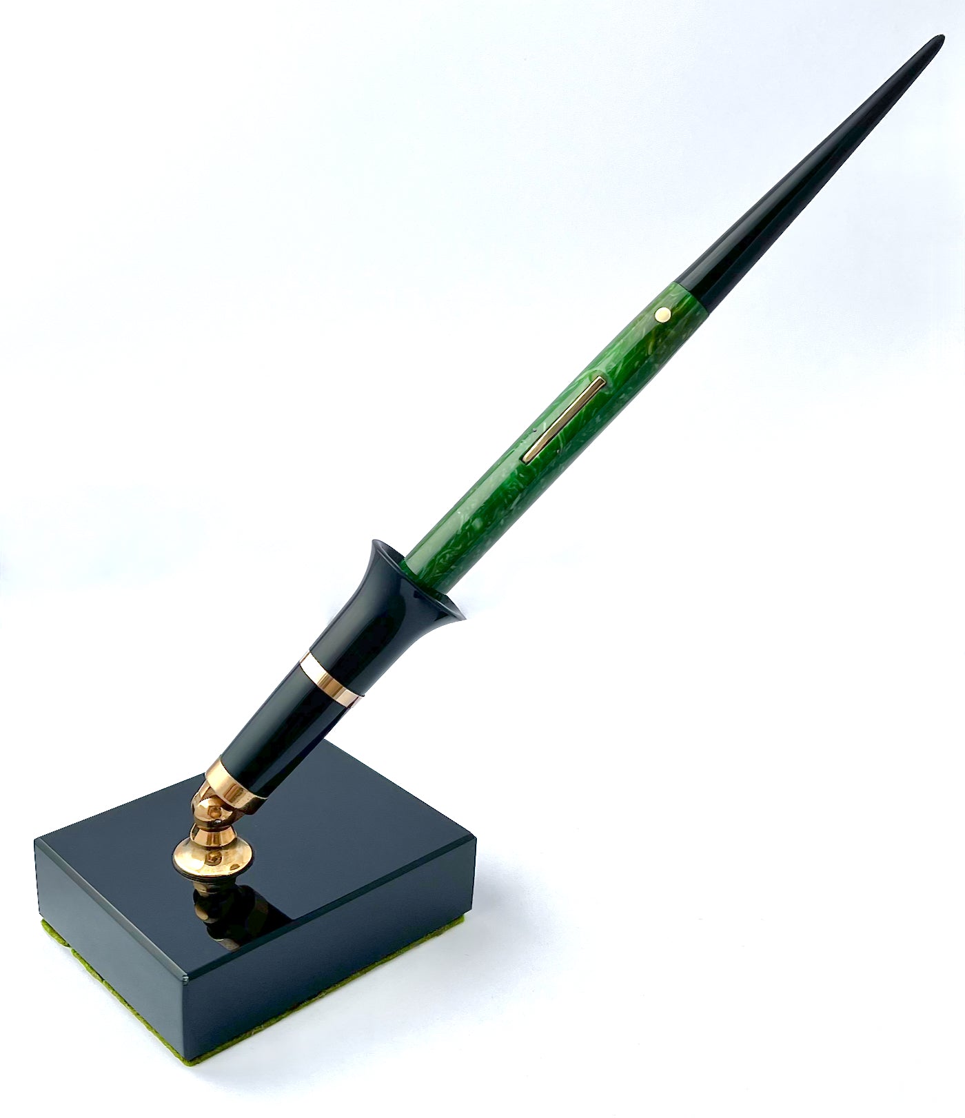 Sheaffer Balance, Desk Set, JADE, vintage, fountain pen, resored, 14k nib