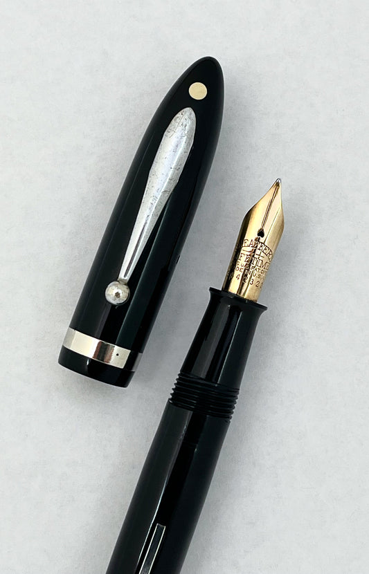 Sheffer Stubby Lifetime Balance Fountain Pen Reverse Trim 14k gold nib flexible superflex wet noodle vintage antique restored