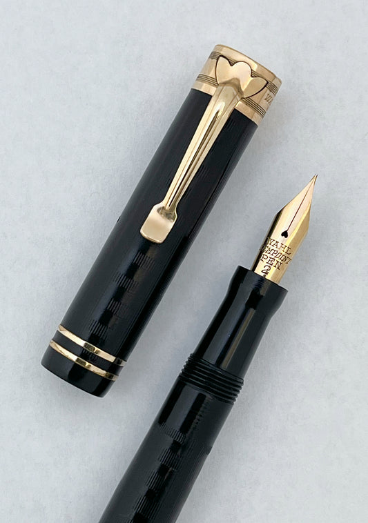 Wahl-Eversharp, Tulip Clip, Fountain Pen, NEEDLEPOINT, SUPERFLEX, wet noodle, 14k nib, restored, vintage, calligraphy