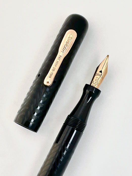 conklin crescent filler fountain pen flex superflex nib black hard rubber