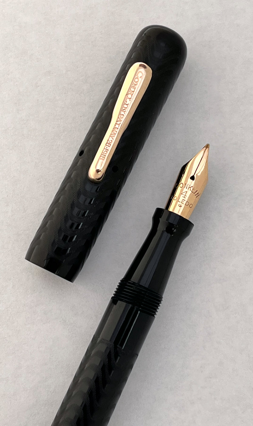 conklin crescent filler 40 fountain pen vintage flex superflex wet noodle 14k antique restored 