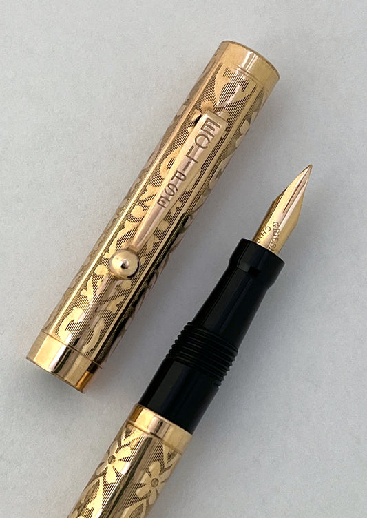 eclipse, fountain pen, flexible, superflex, flex, 14k nib, Overlay, Retrofit, Wet Noodle, restored, vintage